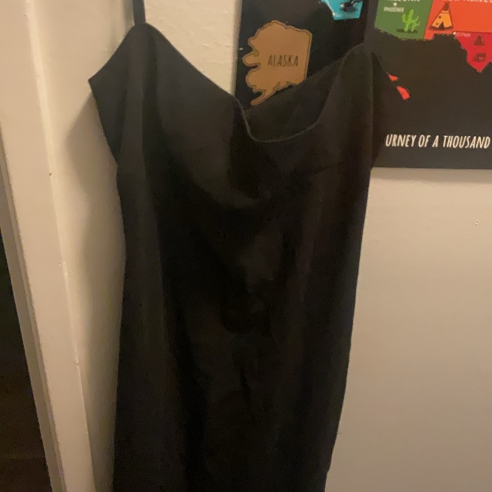 Tahari Black Spaghetti Strap Slip Dress